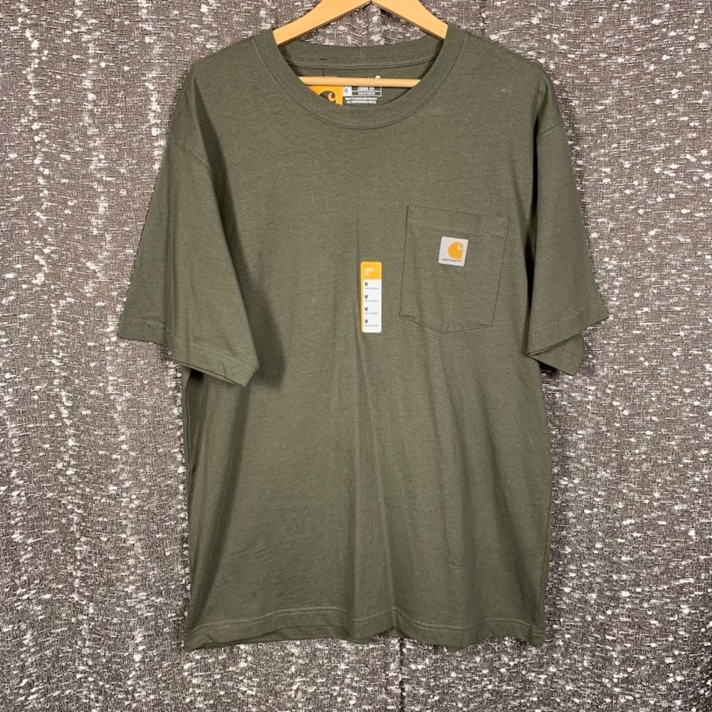 Carhartt Mens Loose Fit Heavyweight Short Sleeve Pocket T-Shirt Green Medium NWT